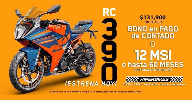 Ktm RC 390 a 12 Msi o bono por contado 
