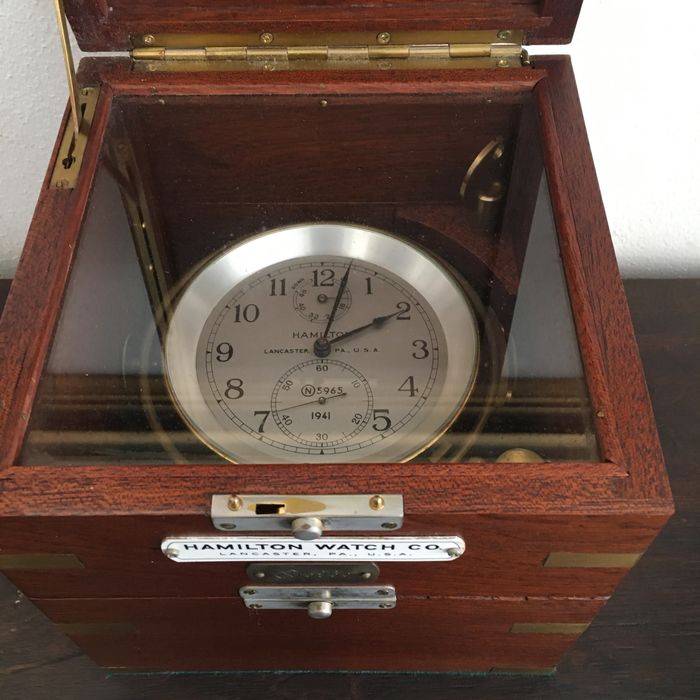 Hamilton Marine Chronometer - Modelo 21 Caixa-tampa-baerta-pormenor