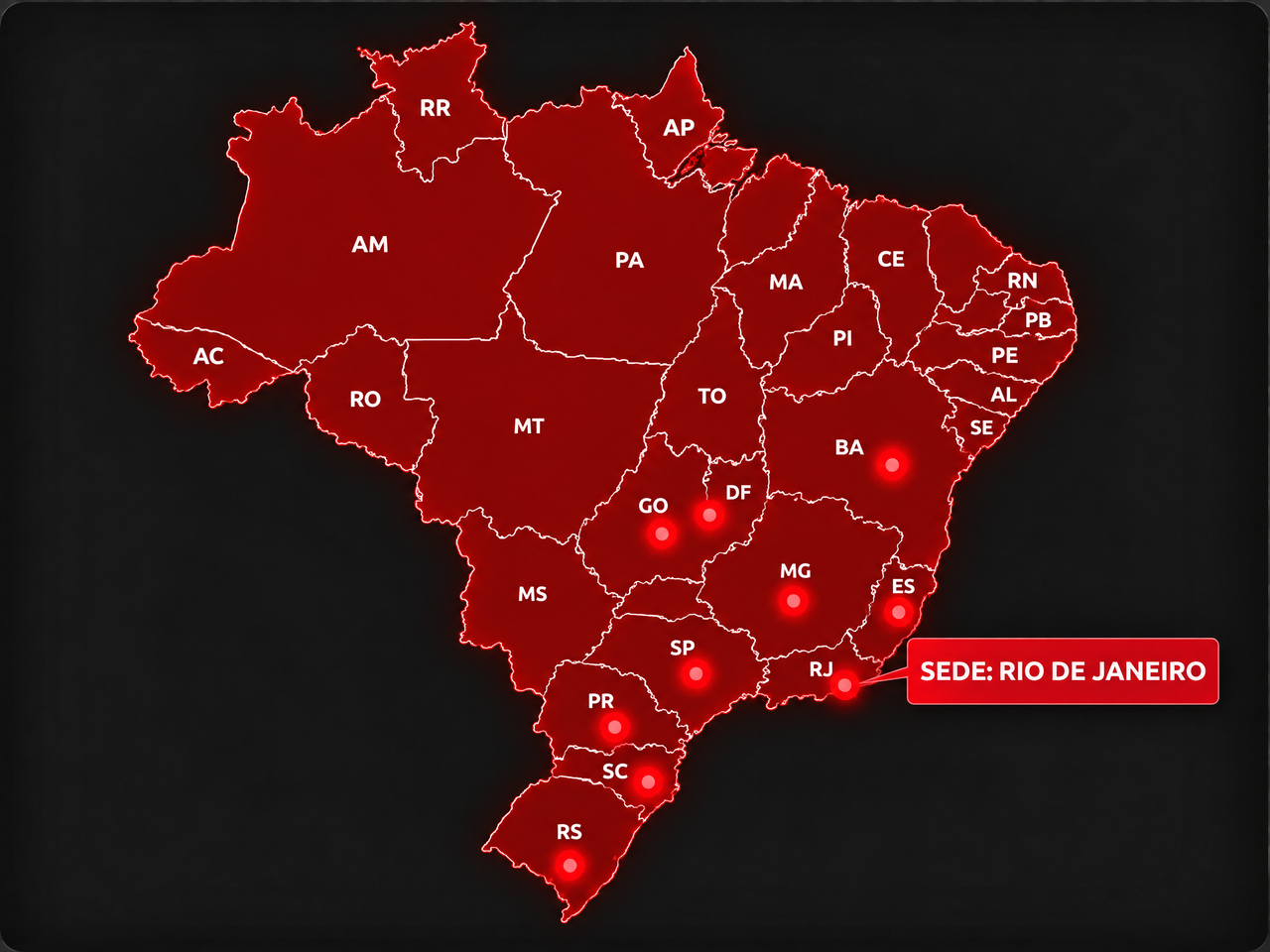 Mapa de atendimento da Rocha Fix em todo o território nacional