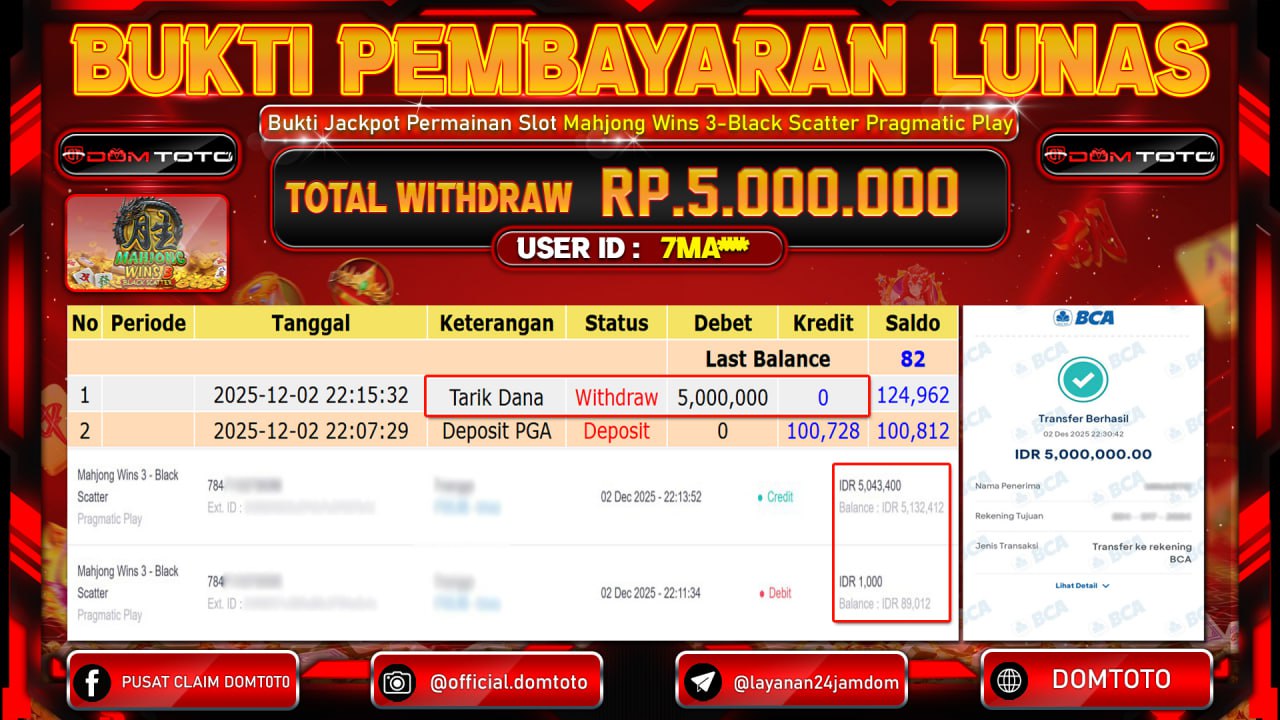 JACKPOT  Mahjong Wins 3 - Black Scatter Pragmatic Play 02 DECEMBER 2025