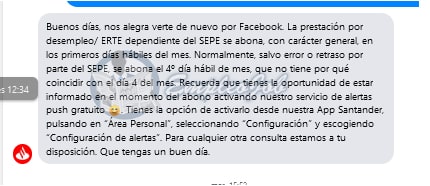 fecha pago del paro noviembre banco santander