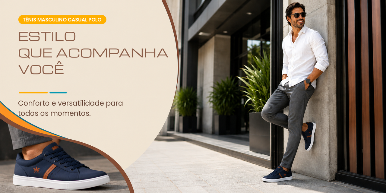 Banner Tênis Masculino Casual Polo