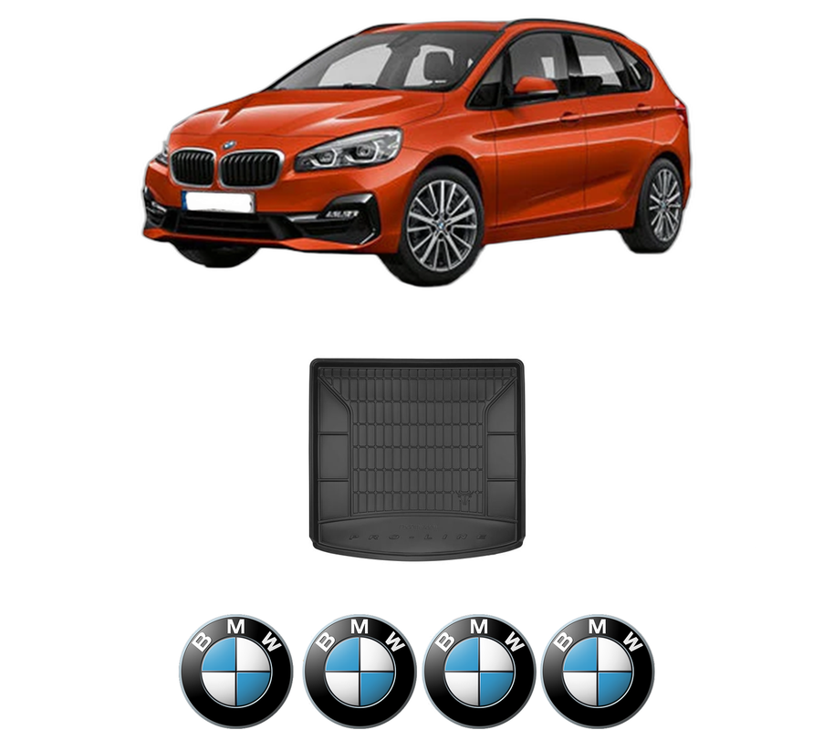 Tavita Portbagaj BMW Seria 2 Gran Tourer (F46) din 2014-2018, Protectie Portbagaj Auto, 4x Stickere auto cu BMW