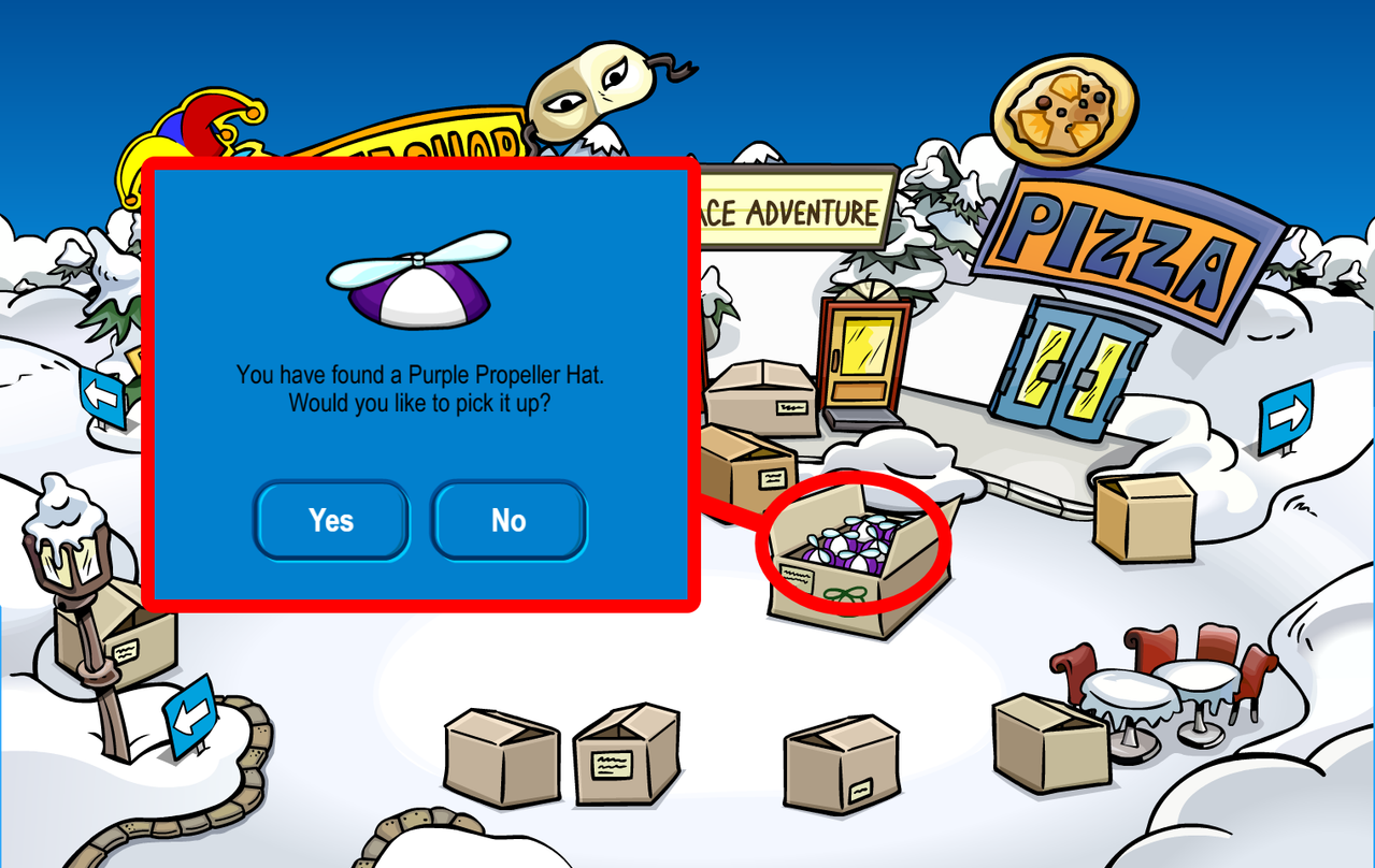 CPJourney April Fools 2026 Party Free Item- Purple Propeller Hat Location