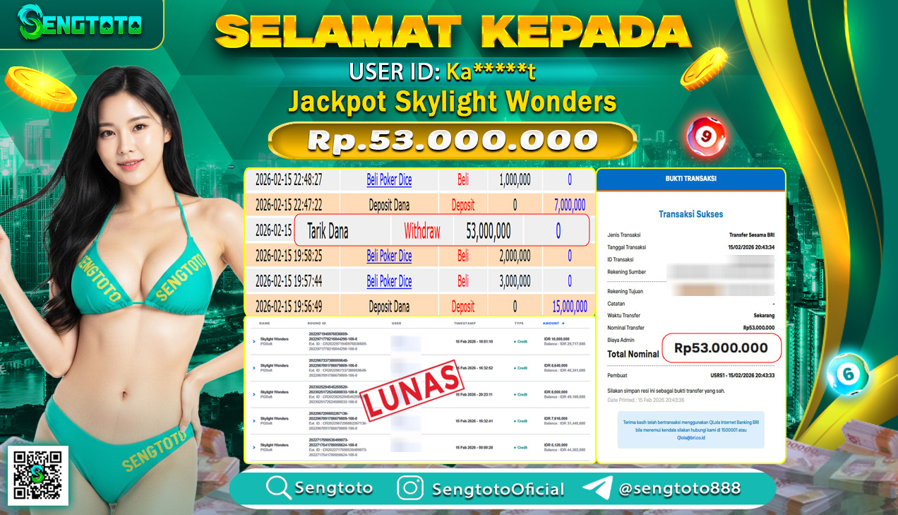 BUKTI PEMBAYARAN SLOT SKYLIGHT WONDERS