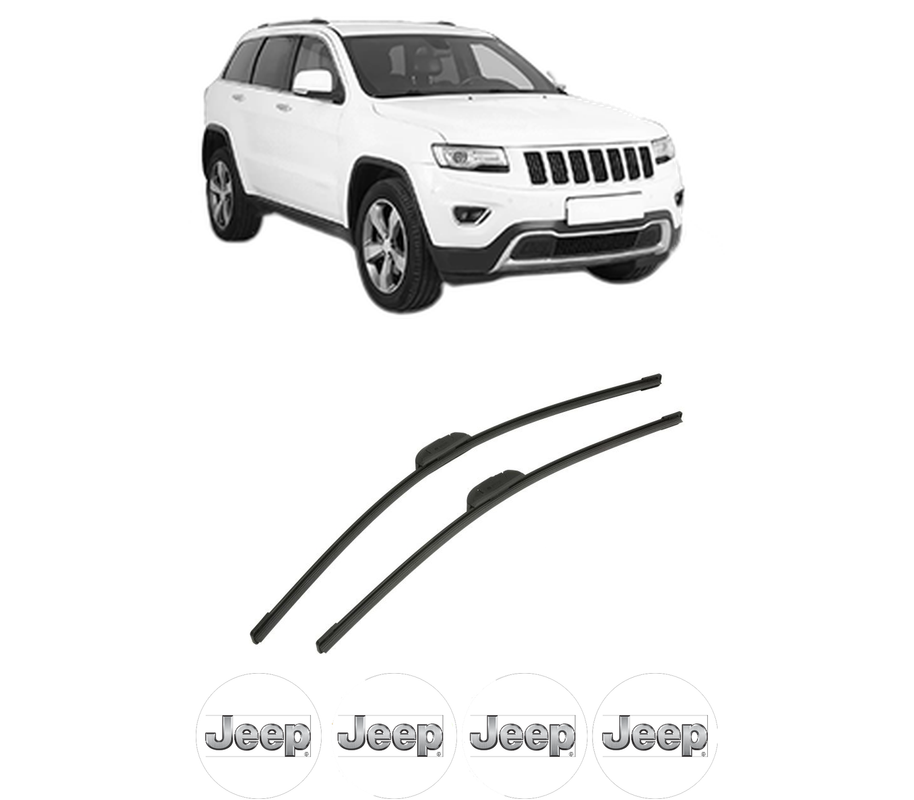 Set stergatoare auto JEEP GRAND CHEROKEE VAN (WK2) din 2013-2017, pentru parbriz auto, 2 bucati, Bosch Aerotwin Retrofit, din cauciuc siliconat rezistent, 4 Stickere Auto JEEP