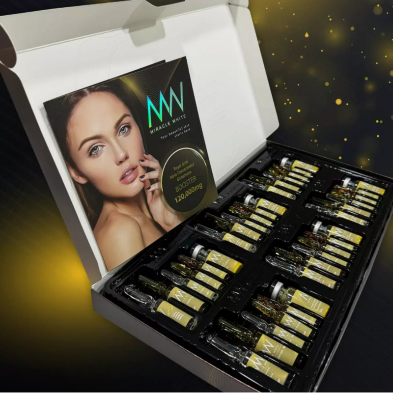 miracle white enhance 90000mg glutathione injection Royal Gold Brightening & Anti‑Aging Serum 6 Sets/Box 100% ORIGINAL Extreme Fatigue B12 Deficiency: كريم العيون للتصبغات Deal:Buy 1 Get 1 Free