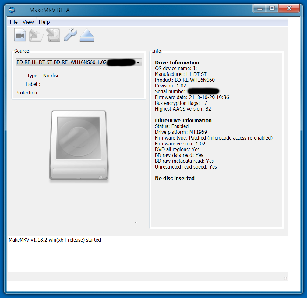 LG WH16NS60 NS40 Make MKV