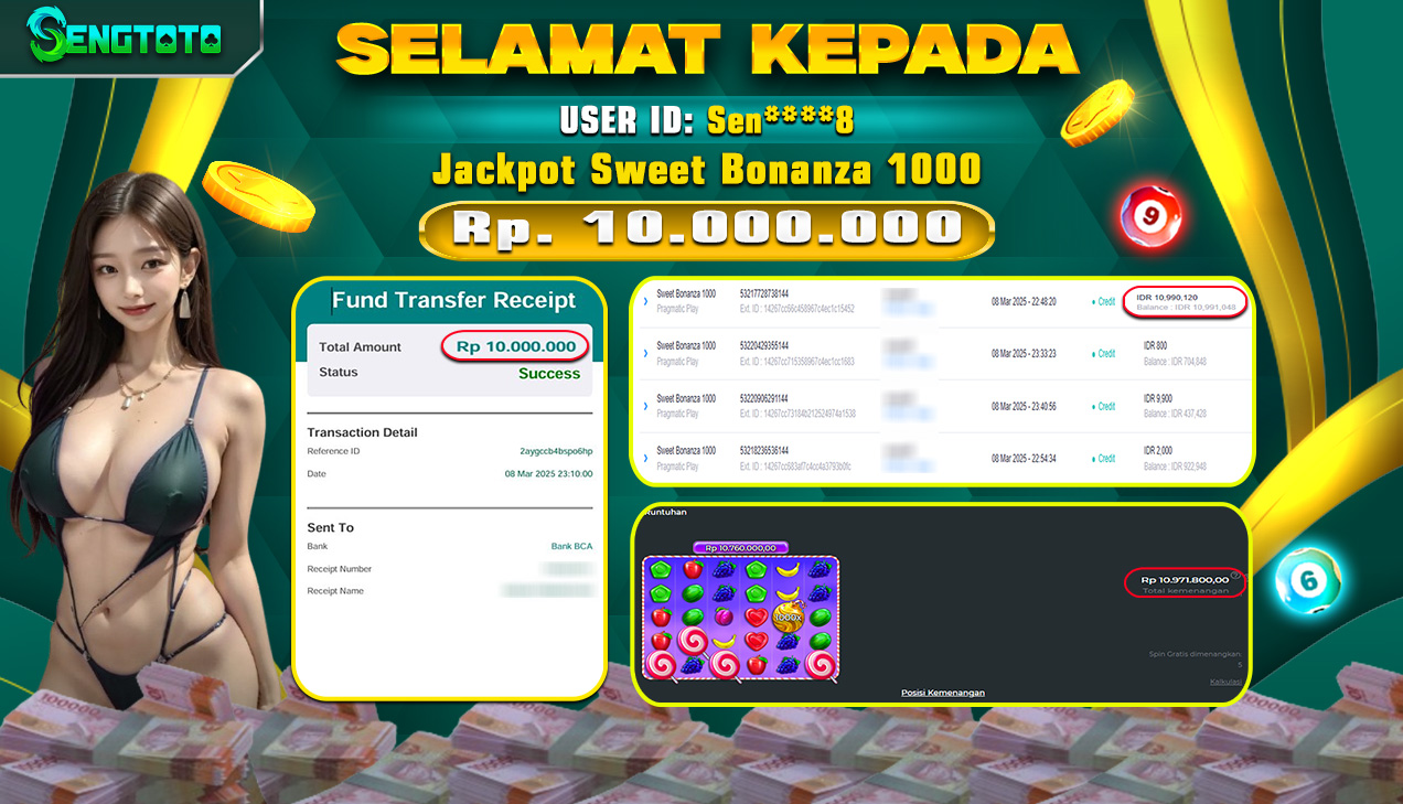 BUKTI PEMBAYARAN SLOT SWEET BONANZA 1000
