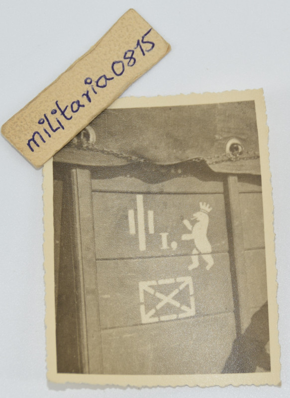 Foto 1942 Schlacht bei Kirowograd vormarsch Dt. LKW mit Div Wappen Bär