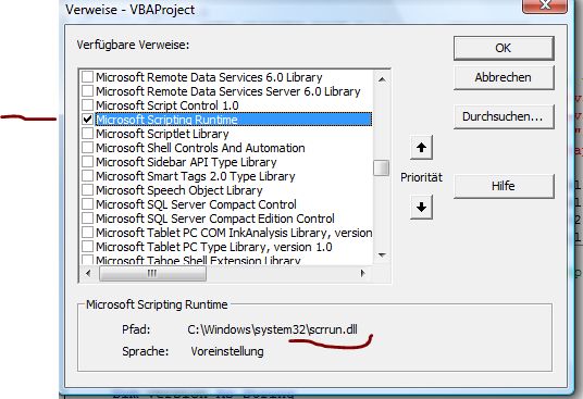 Microsoft Scripting Runtime (more explicitly human readable name that appears when you are adding a 