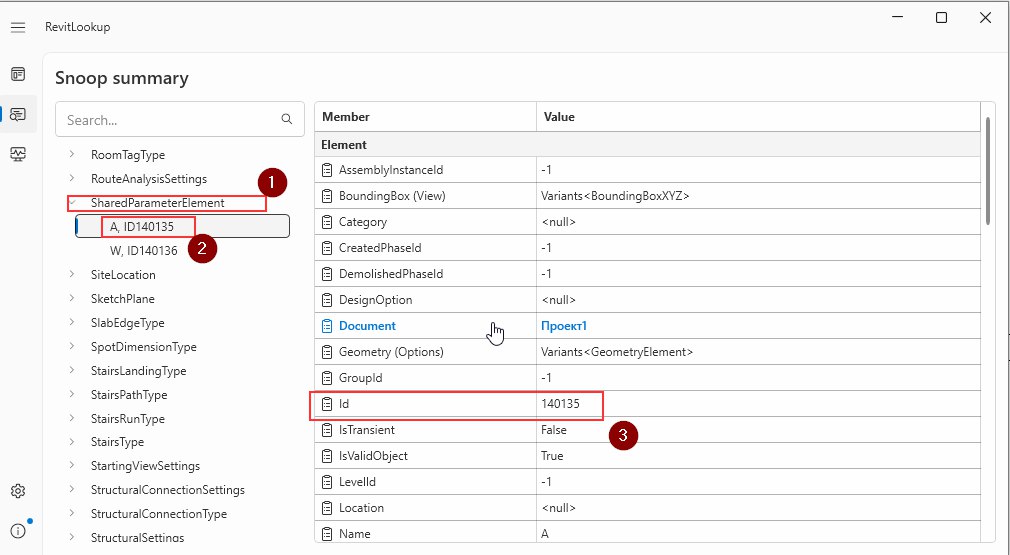 Revit Lookup shared parameter element