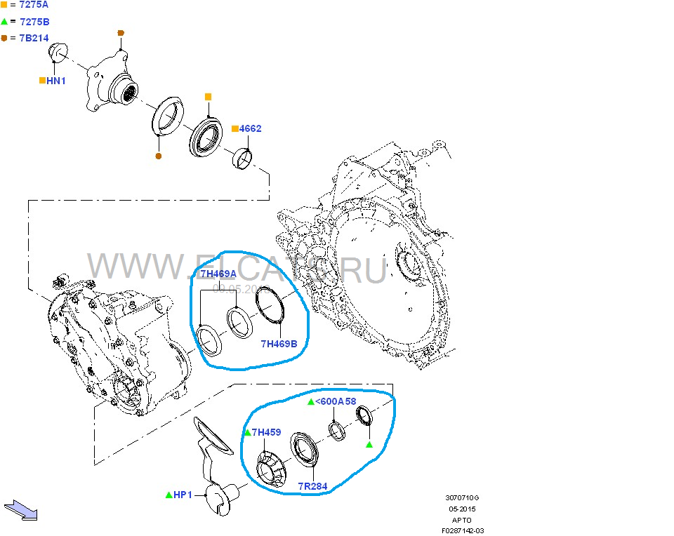 Голубым выделено
