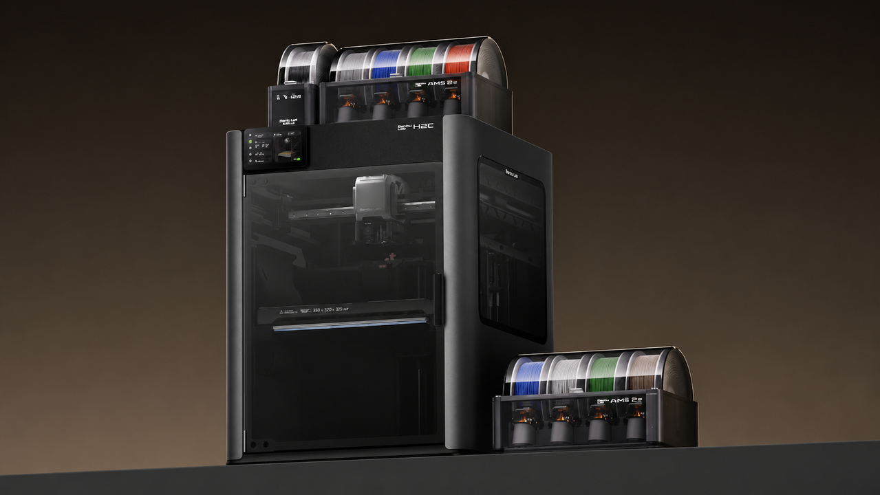 Bambu Lab H2C - Impressora 3D de alta performance com sistema AMS 2 Pro
