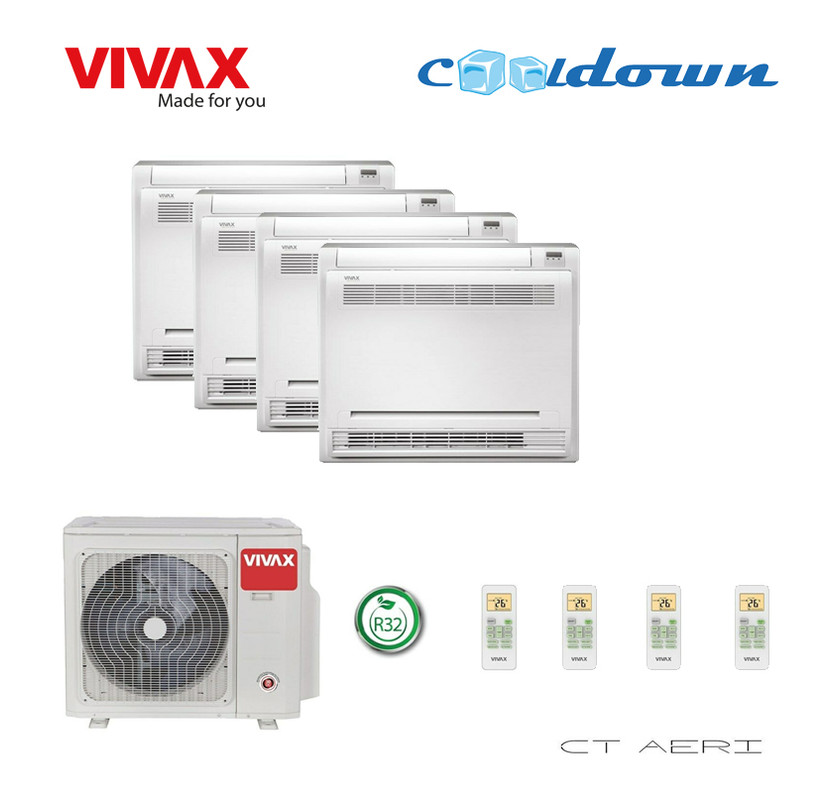 Vivax Flur Multisplit Klimaanlage Truhe mit 4 Innengeräten Klimagerät –  CoolDown