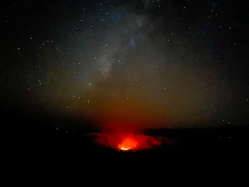 Kilauea and Mauna Loa volcanoes Big Island Hawaii