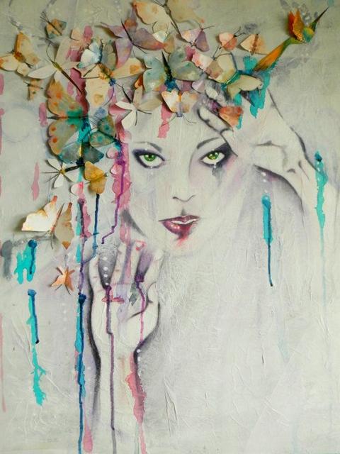 Fairy Eyes & Face Acrylic with Pastel Techniques on Canvas