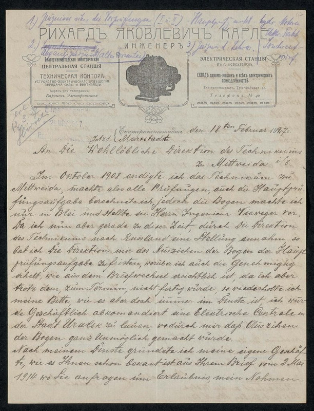 Karle Brief 1926 1927 02 18 a