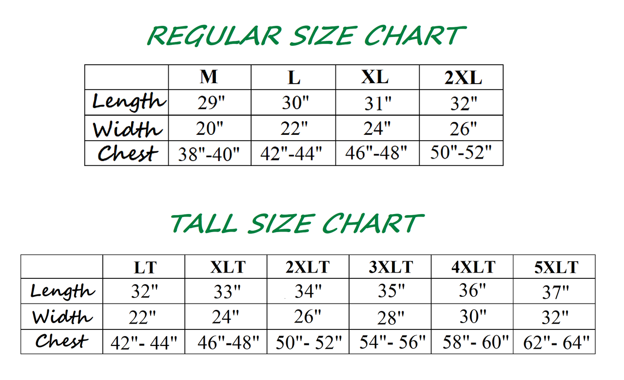 4xlt Size Chart