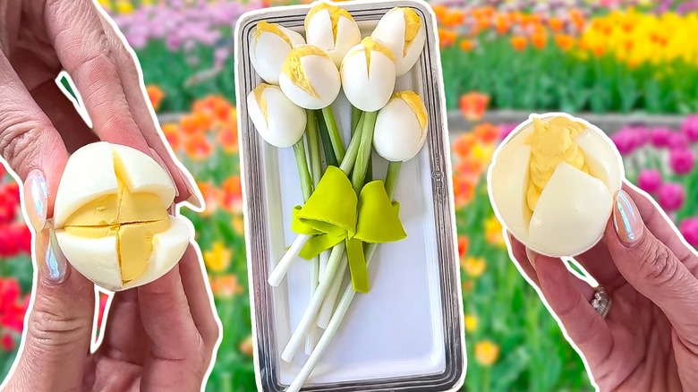 Cut eggs like flowers