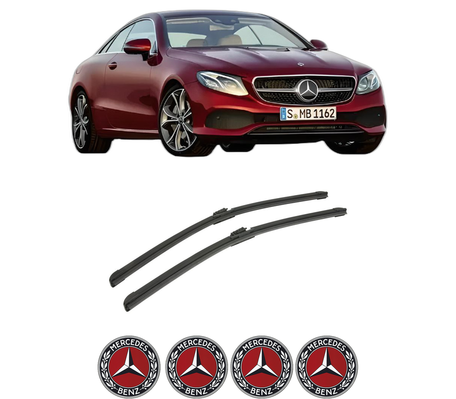 Set stergatoare auto MERCEDES-BENZ E-CLASS Coupe (C238) din 2016-2021, pentru parbriz auto, 2 bucati, Bosch Aerotwin, din cauciuc siliconat rezistent, 4 Stickere Auto MERCEDES-BENZ