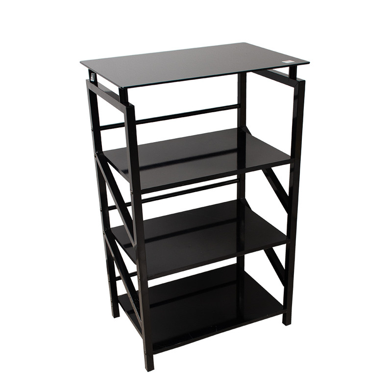 Librero moderno de cinco niveles en color expreso oscuro (casi negro).