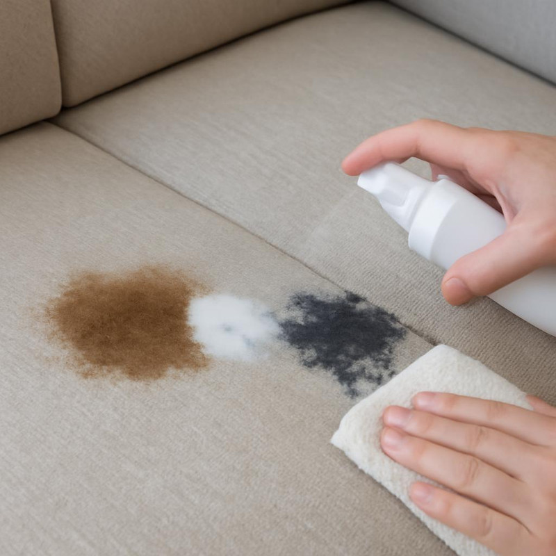Удаление пятен с дивана: применение средств на жировые и чернильные загрязнения