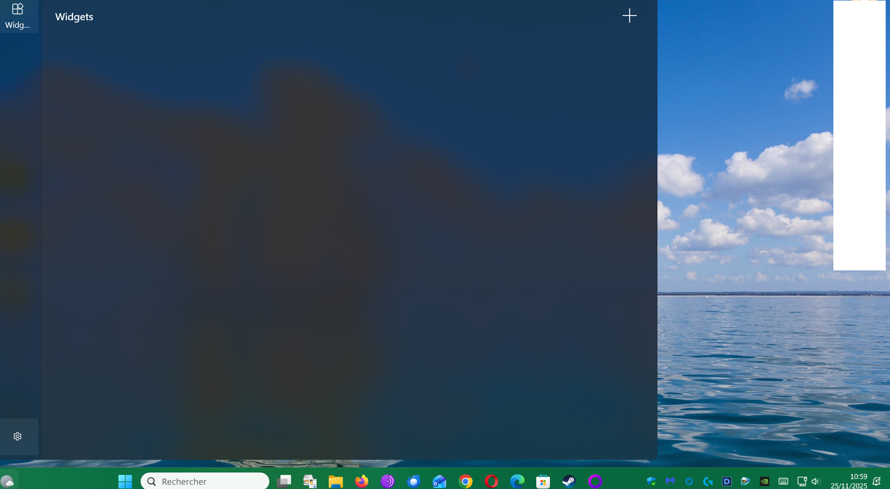 fenetre widgets vide