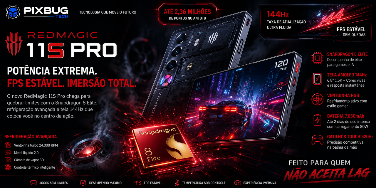 RedMagic 11s Pro: o celular gamer que não pede desculpas por ser exagerado