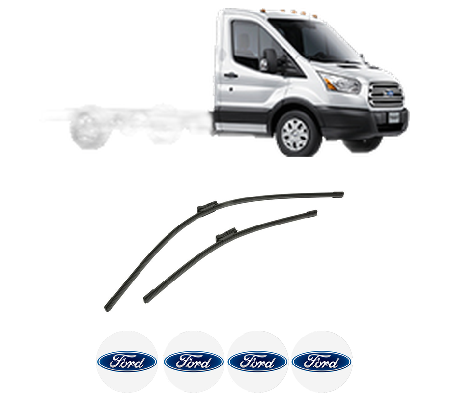 Set stergatoare auto FORD TRANSIT V363 Platform/Chassis (FED, FFD) din 2013-2024, pentru parbriz auto, 2 bucati, Bosch Aerotwin, din cauciuc siliconat rezistent, 4 Stickere Auto FORD