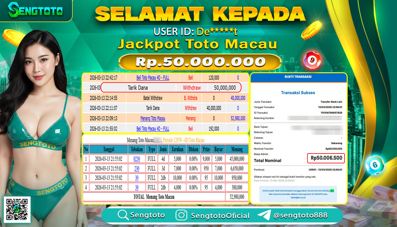 BUKTI PEMBAYARAN TOGEL TOTO MACAU