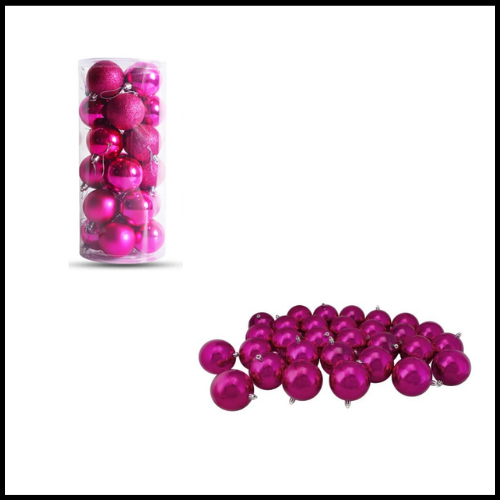 PALLINE SFERE PER ALBERO DI NATALE COLORE FUCSIA ROSA