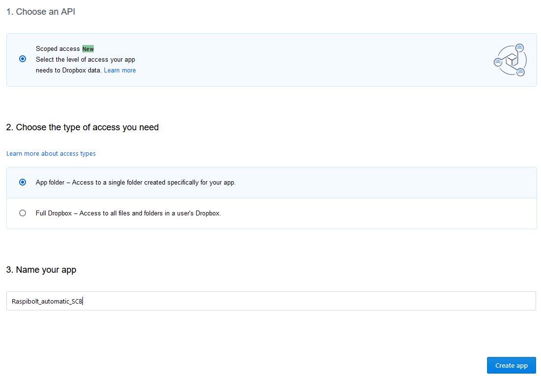 Dropbox API 1