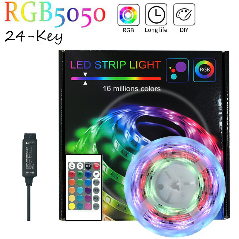 Kit Banda LED, Cafuneplus®, 5050 RGB, Exterior IP20, Telecomanda, Lumina Multicolora, 10 metri, 60 leduri 1 Unknown Image