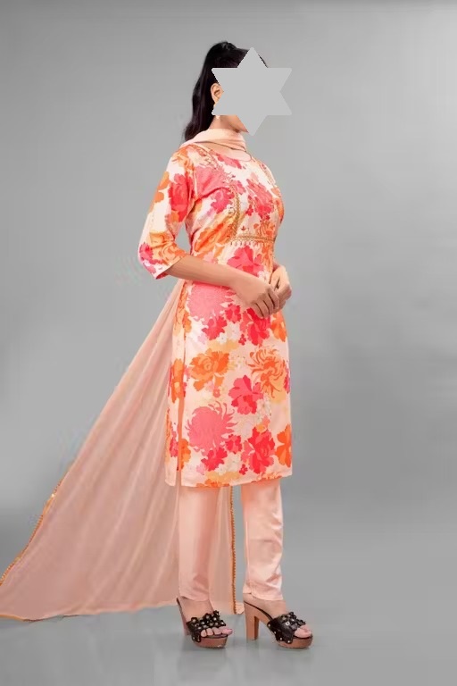 women's faboulas digital muslin kurta set Color 4 (KS106)