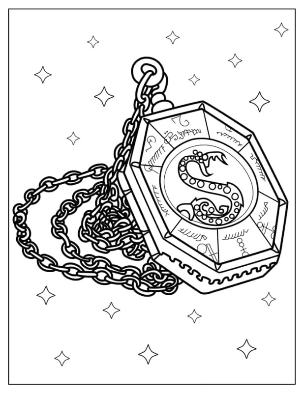 Assignment 2 Slytherin's Locket Coloring Page
