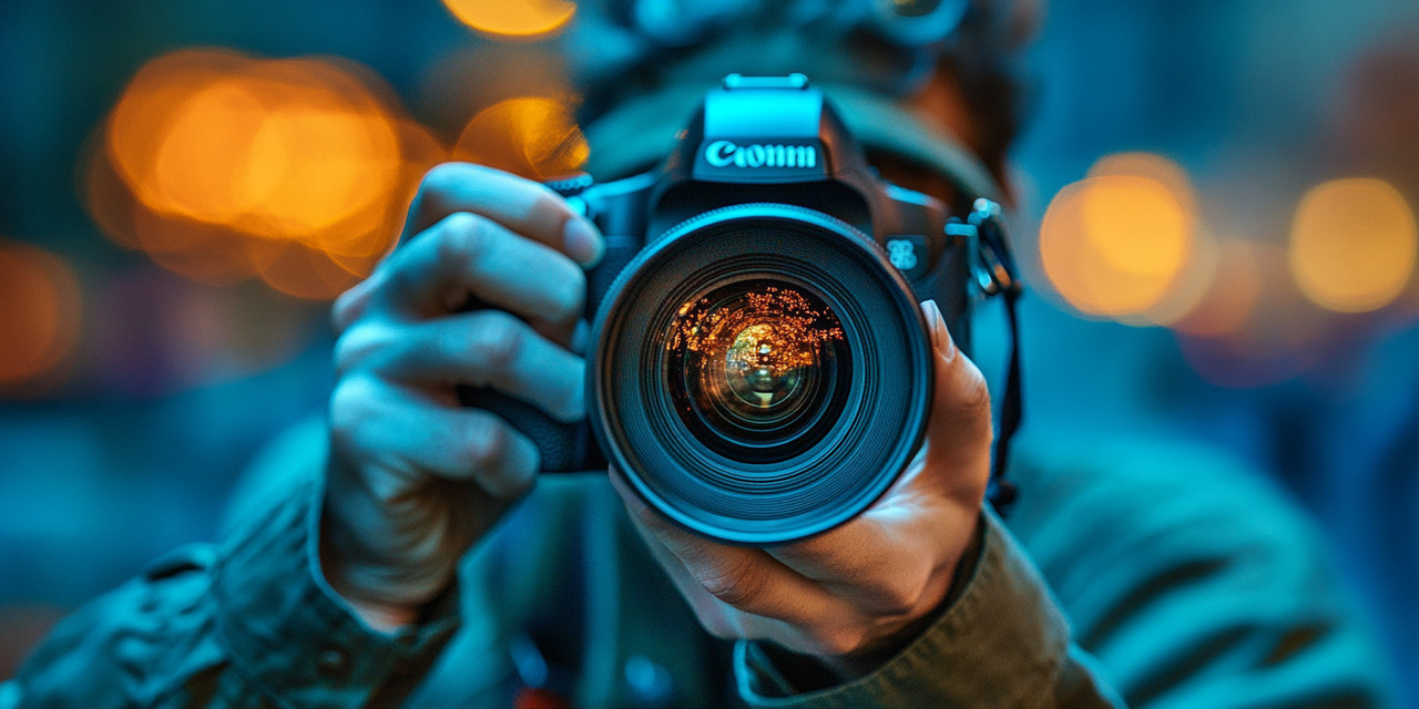Фотограф с фотоаппаратом в руках