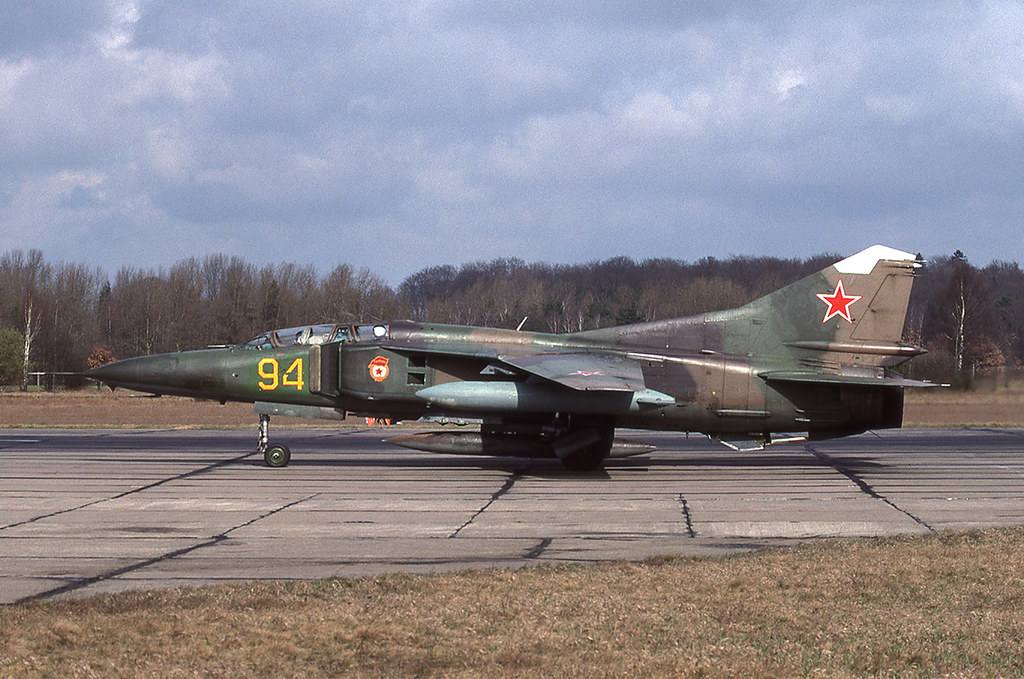 19 GvAPIB Mig-23UB 94 Yellow (3) [Lärz 3.93] Leaving Germany for Dimitrievka storage base near Orenb