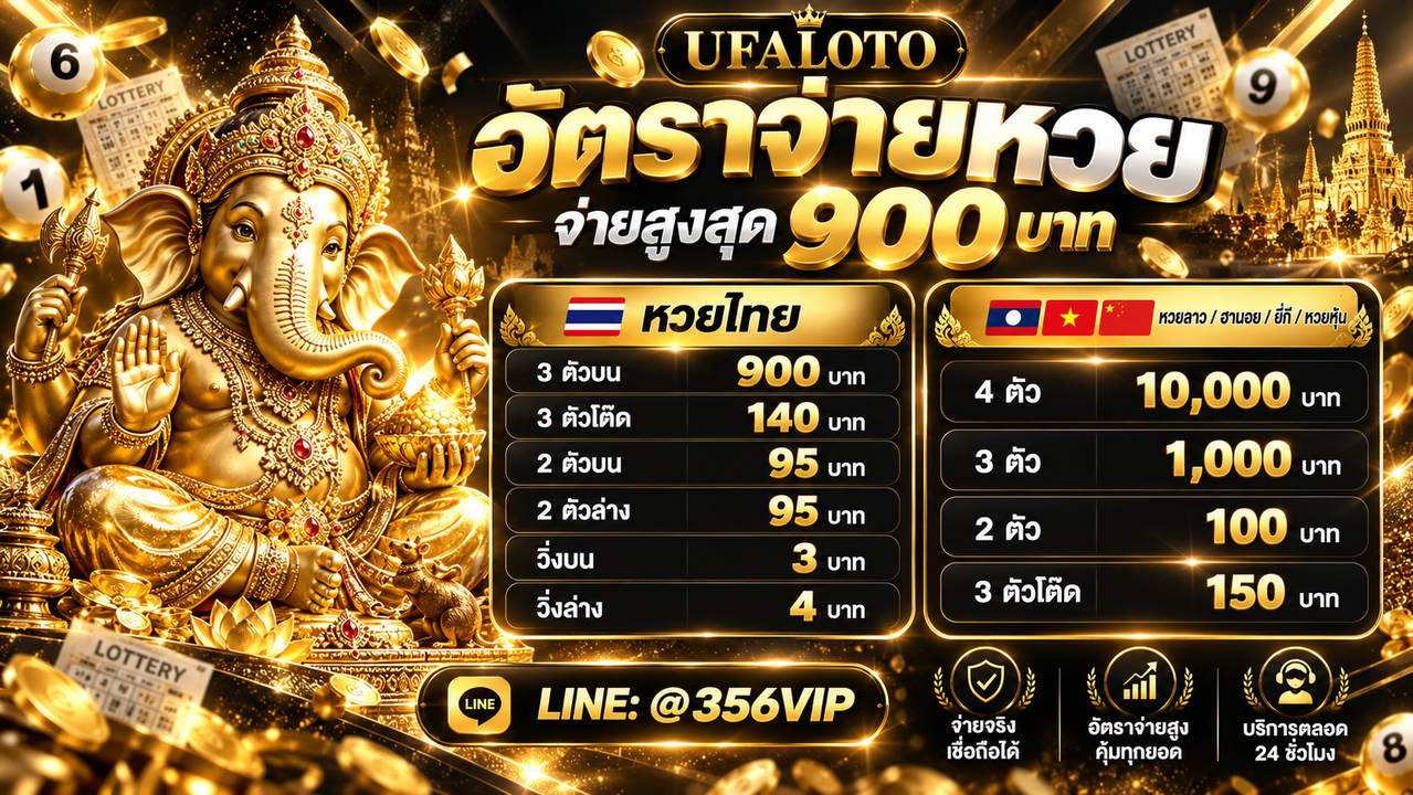 โปสเตอร์อัตราจ่ายหวย หวยไทย หวยลาว หวยฮานอย หวยยี่กี และหวยหุ้น
