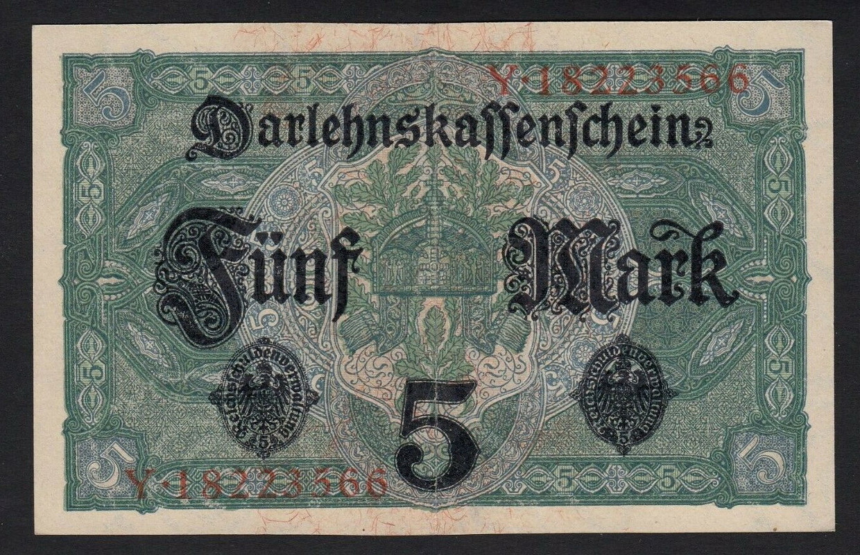 5 Mark Darlehnskassenschein 1917 S-banknote2