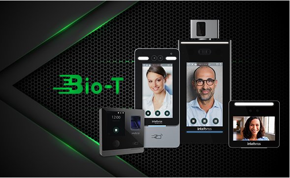 Controlador de Acesso Intelbras SS 3430 Bio mostrando a compatibilidade com a linha Bio-T da Intelbras.