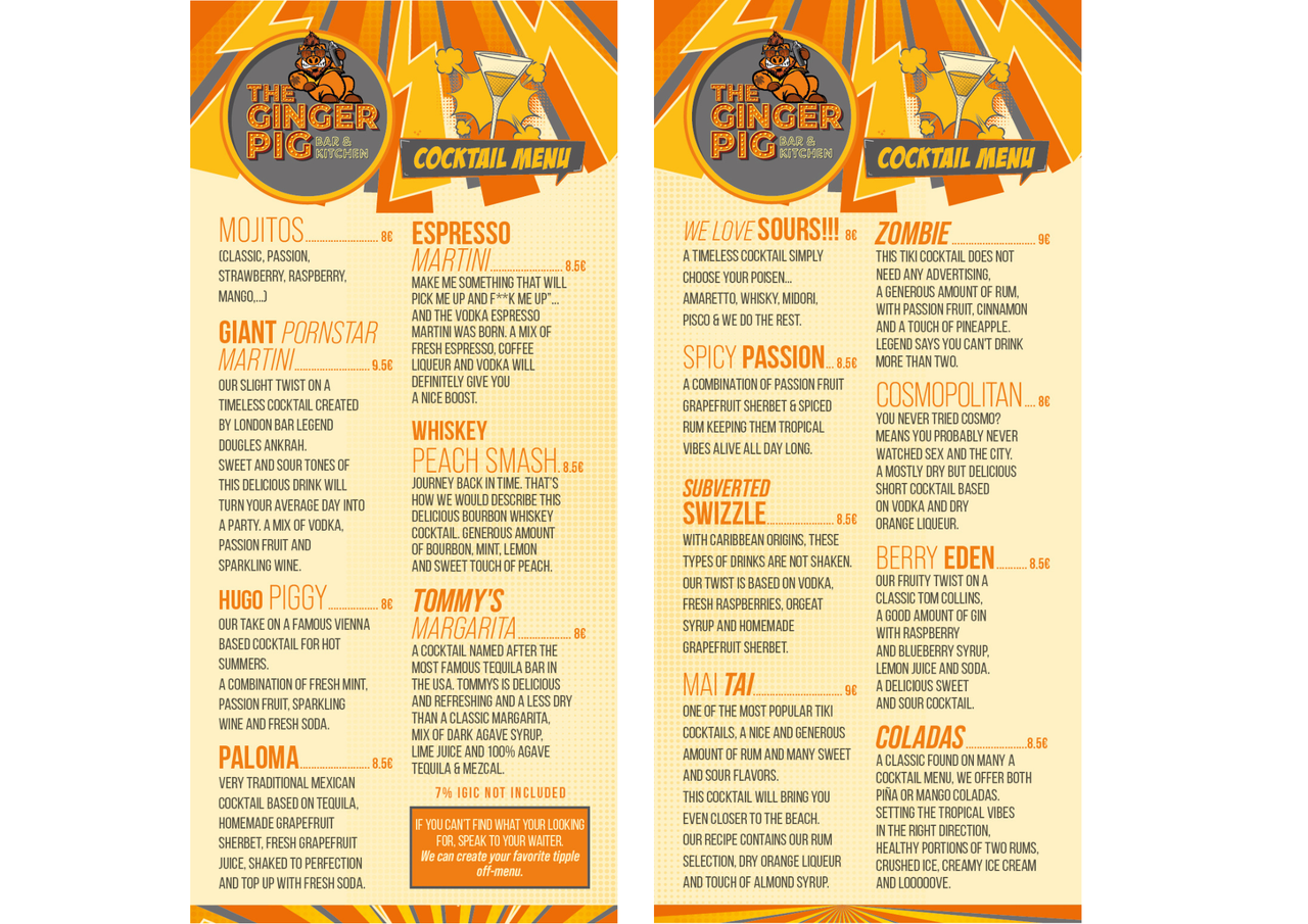 COCKTAIL MENU 2025