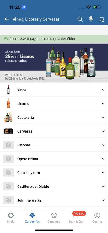 Sam's Club 25% de descuento en vinos y licores