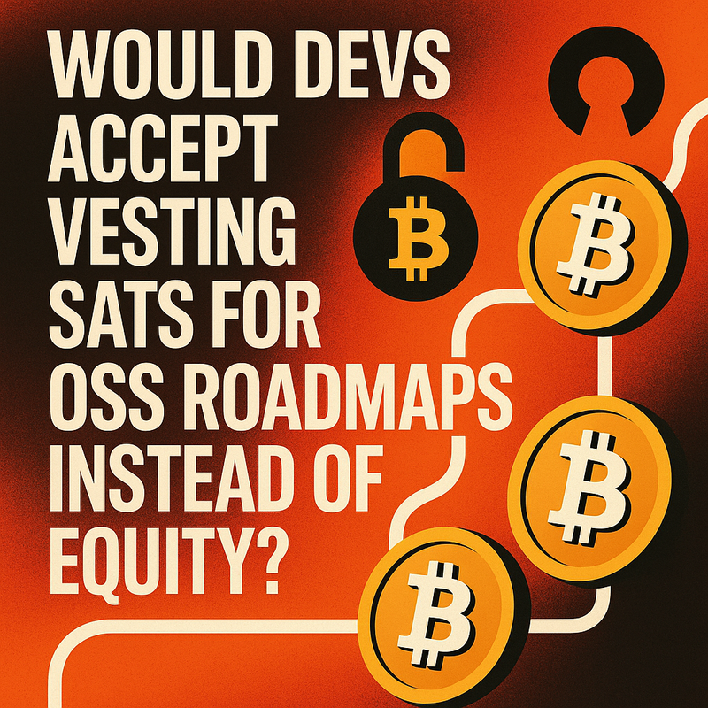 Would devs accept vesting sats for OSS roadmaps instead of equity?