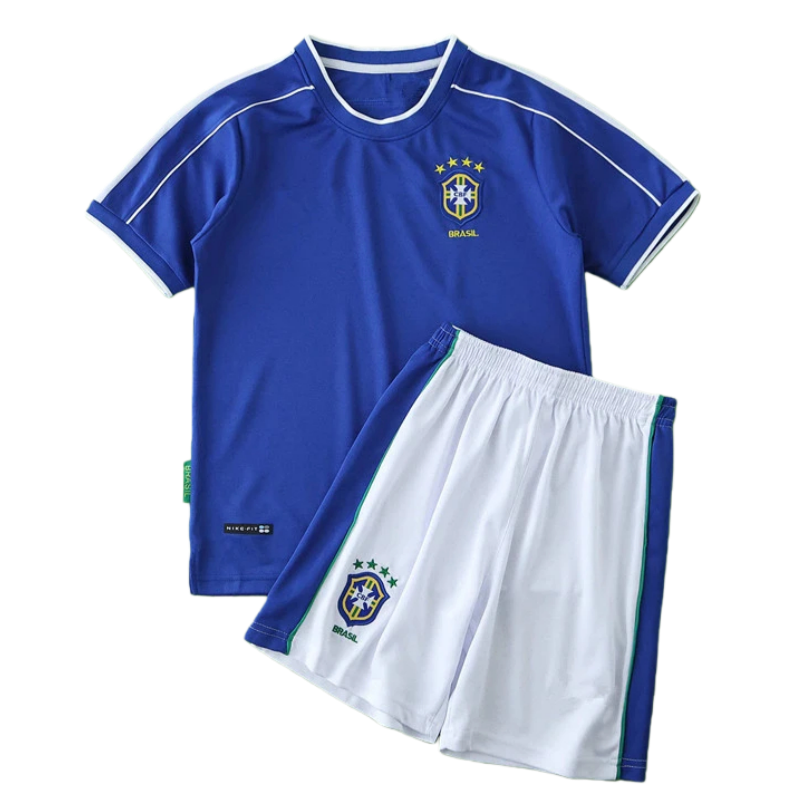 Kit Retro Brasil 1998 Away Niños