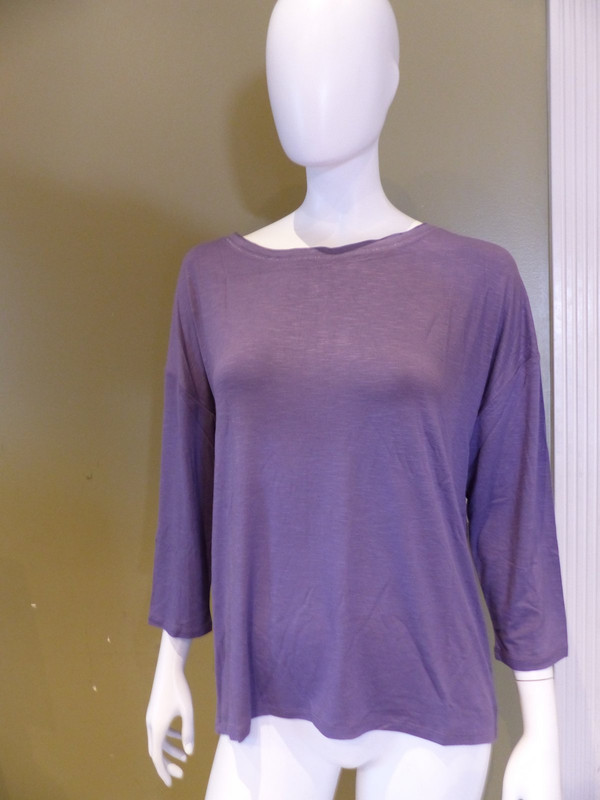 WHBM 3Q SLEEVE DROP SHOULDER TEE SMOKY ORCHID WOMEN SZ L 570318639