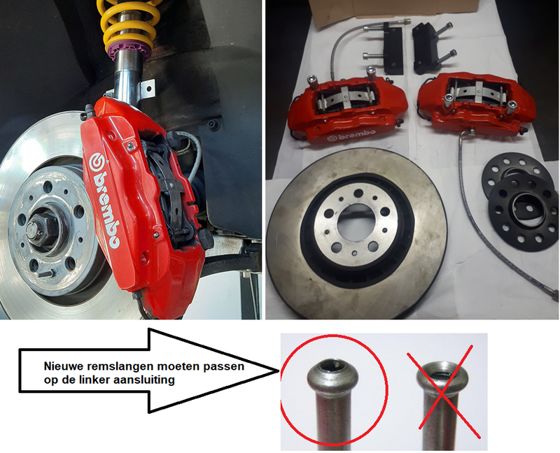 Remleidingen voorbeeld volvo 850 brembo alfa klauwen