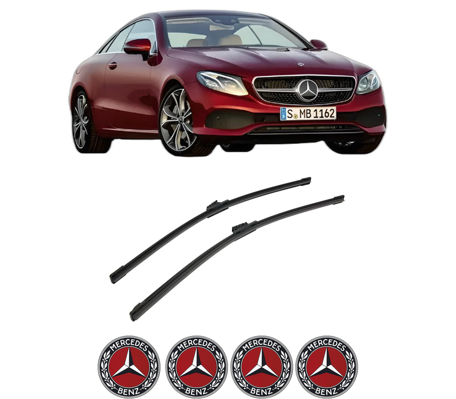 Set stergatoare auto MERCEDES-BENZ E-CLASS Coupe (C238) din 2016-2021, pentru parbriz auto, 2 bucati, Bosch Aerotwin, din cauciuc siliconat rezistent, 4 Stickere Auto MERCEDES-BENZ