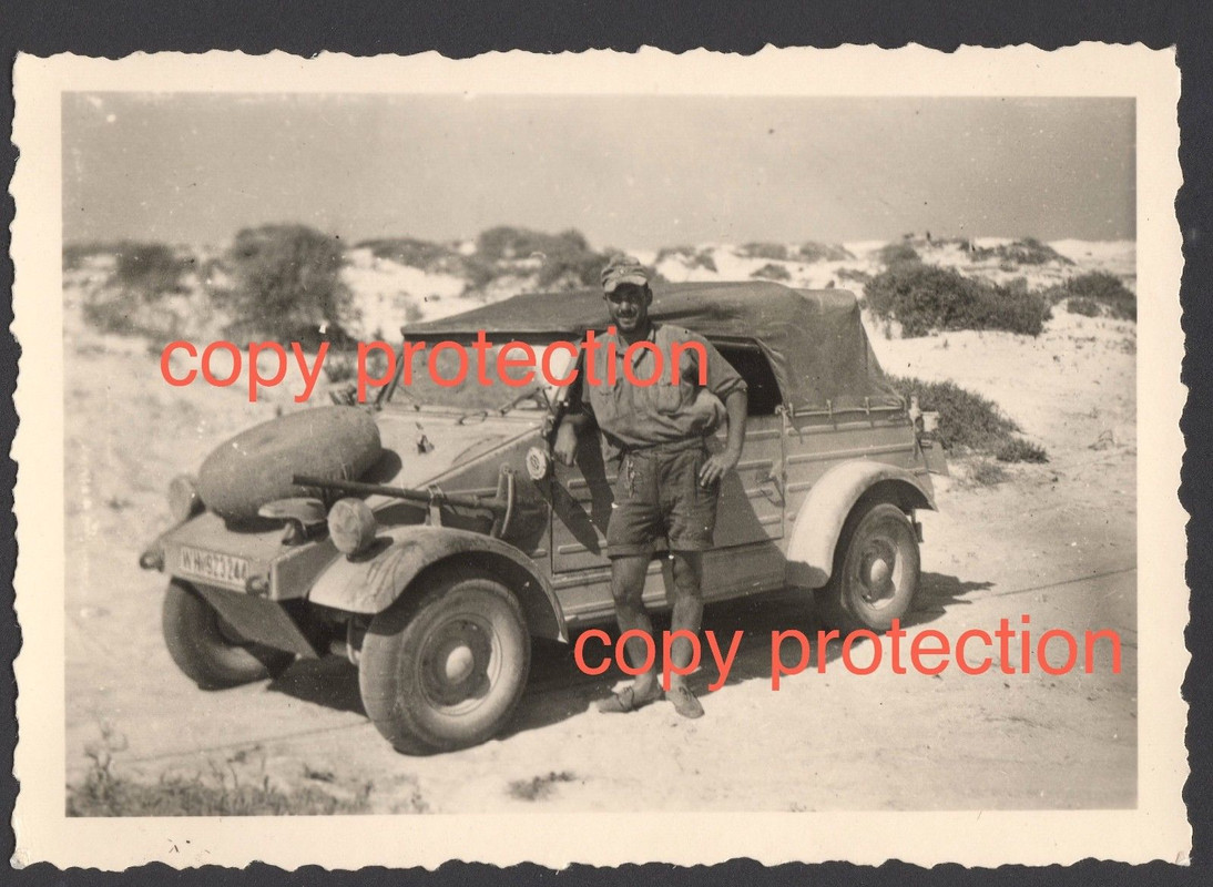 Orig. Foto VW 82 KÜBELWAGEN 1942 Afrika Korps Sandreifen (1)