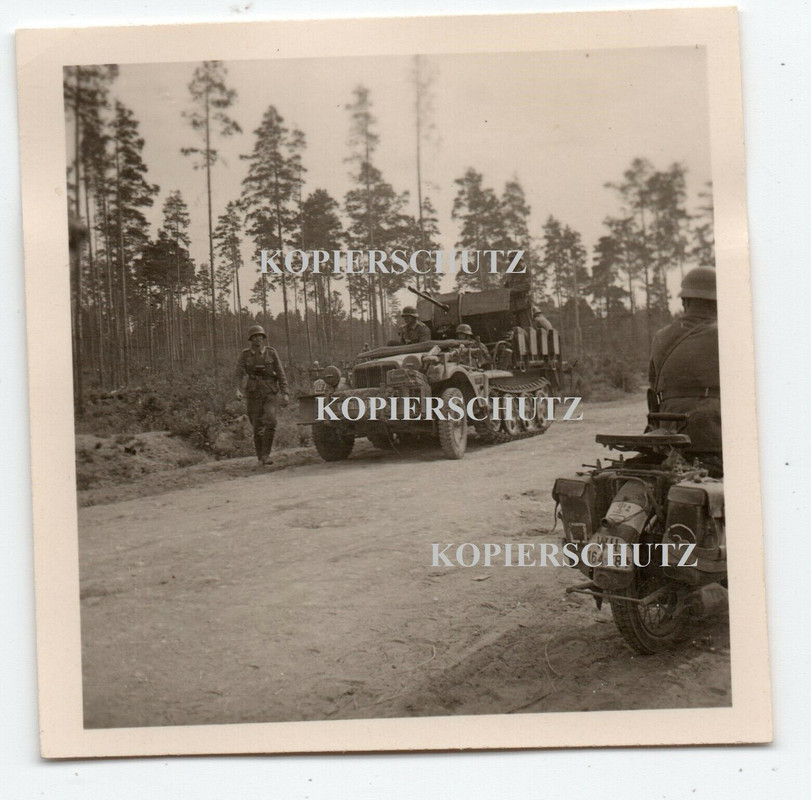 Russland 1941 Kingissepp b.Leningrad Sdkfz Halbkette Flak Geschü